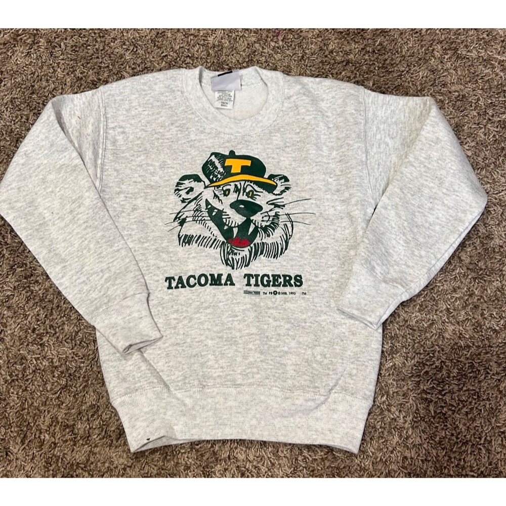 Vintage 1993 Tacoma Tigers Lee heavyweight cotton blend youth Small crewneck